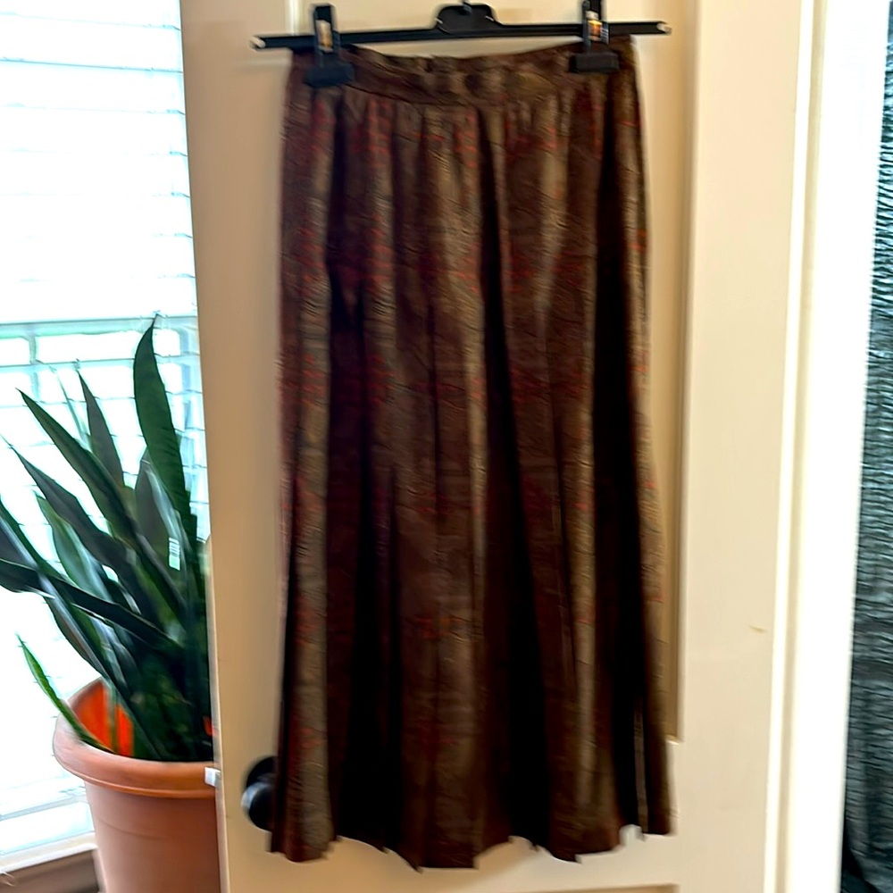 Vintage Silk Midi Skirt